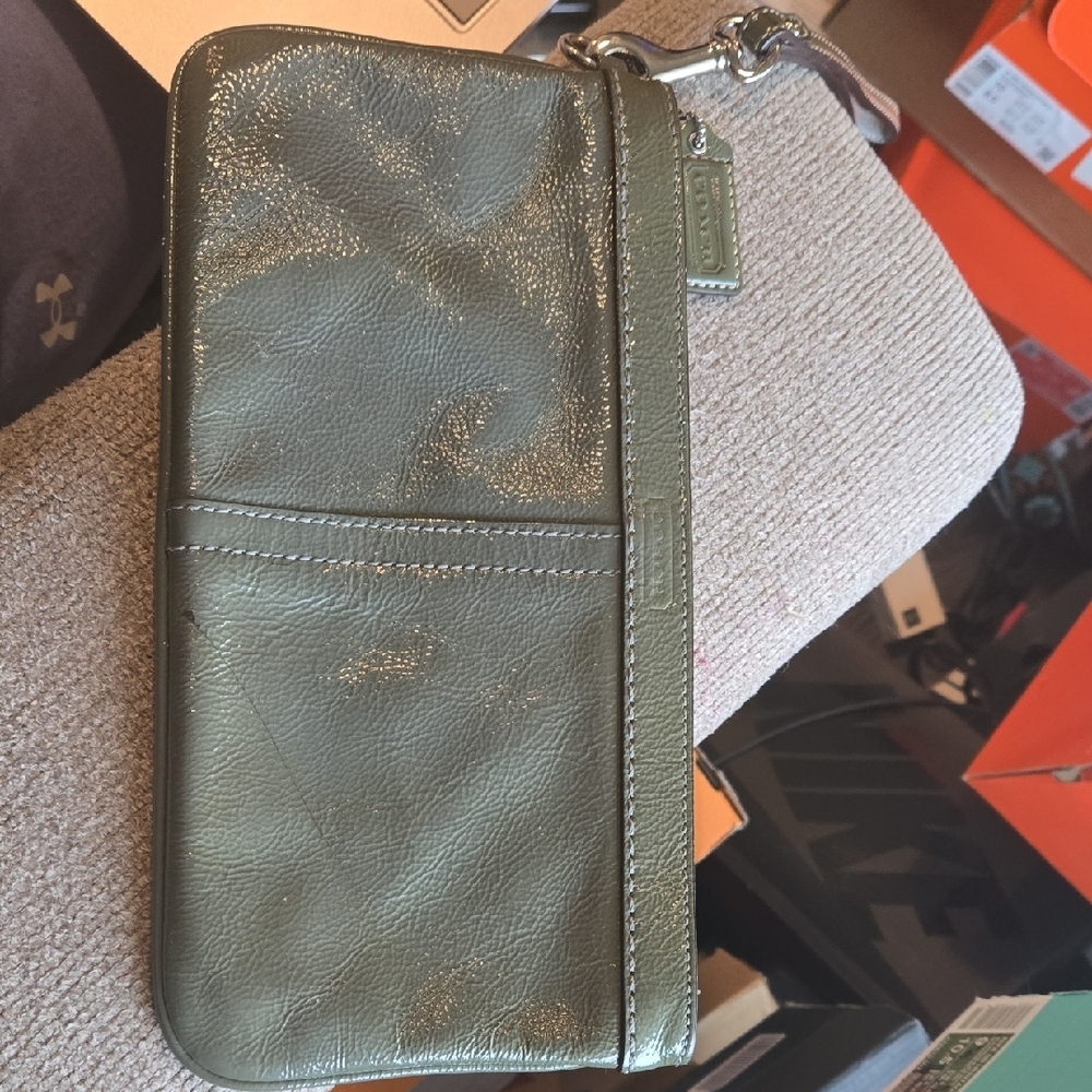 Coach Olive Green Wristlet